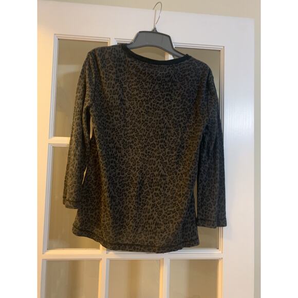 Lauren jeans leopard print long sleeve blouse animal print patterned shirt SZ M - Picture 6 of 6